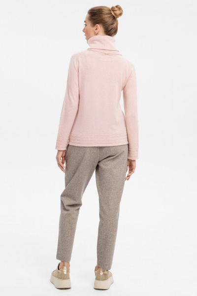 Джемпер с высоким воротом из кашемира и Мериноса AREOLA 10463 помадка - фото 7