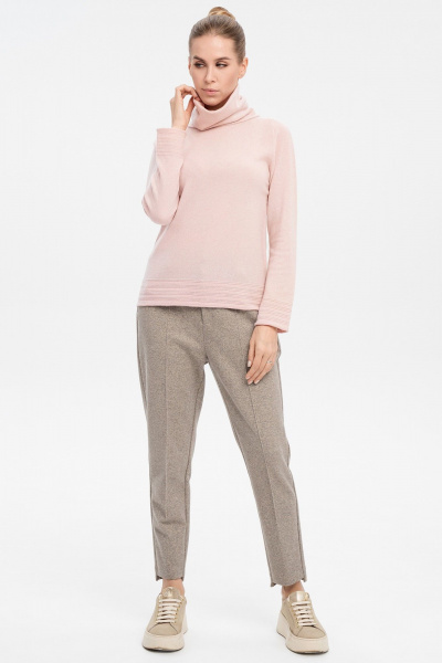 Джемпер с высоким воротом из кашемира и Мериноса AREOLA 10463 помадка - фото 4