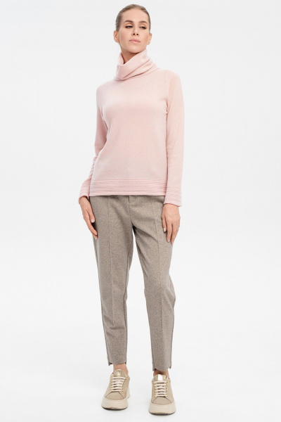 Джемпер с высоким воротом из кашемира и Мериноса AREOLA 10463 помадка - фото 3