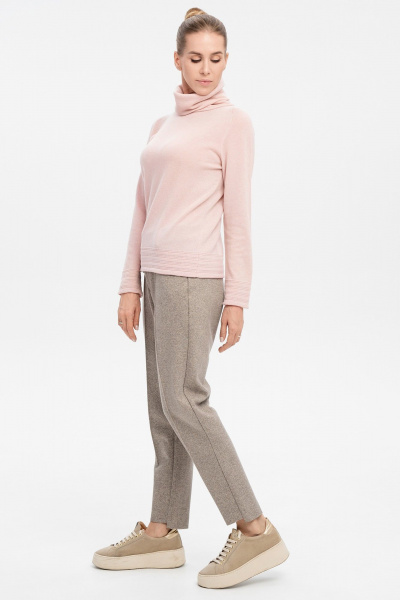Джемпер с высоким воротом из кашемира и Мериноса AREOLA 10463 помадка - фото 2