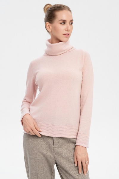 Джемпер с высоким воротом из кашемира и Мериноса AREOLA 10463 помадка - фото 1