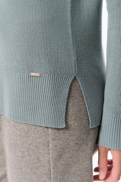 Джемпер с разрезами из кашемира и Мериноса AREOLA 10464 абсент - фото 12