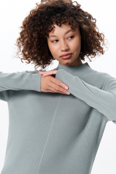 Джемпер с разрезами из кашемира и Мериноса AREOLA 10464 абсент - фото 10