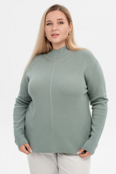 Джемпер с разрезами из кашемира и Мериноса AREOLA 10464 абсент - фото 6