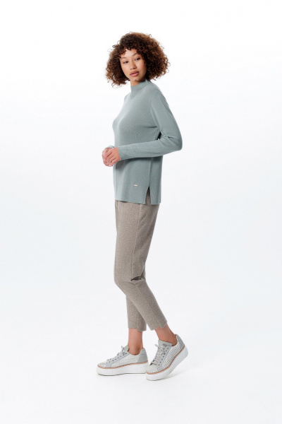 Джемпер с разрезами из кашемира и Мериноса AREOLA 10464 абсент - фото 5