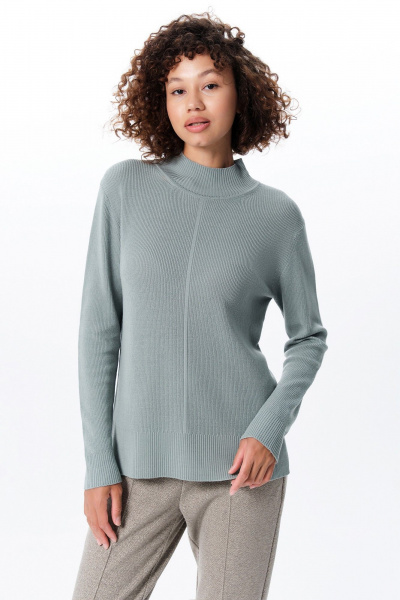 Джемпер с разрезами из кашемира и Мериноса AREOLA 10464 абсент - фото 1