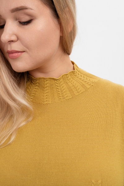 Джемпер-тuerra из кашемира с косами и длинным рукавом AREOLA 10466 карри - фото 9