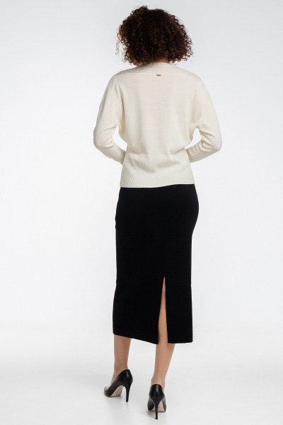Юбка вязаная длинная карандаш с разрезами AREOLA 10688 неро - фото 10