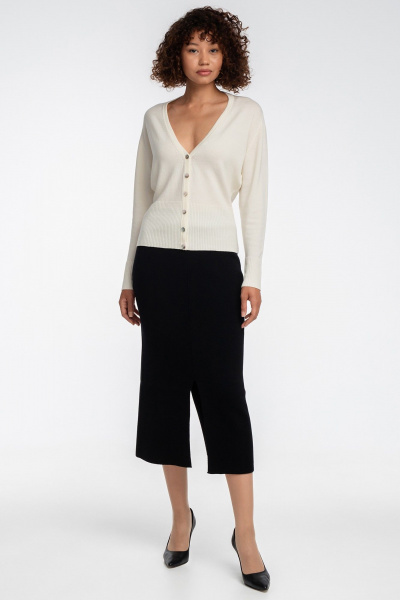 Юбка вязаная длинная карандаш с разрезами AREOLA 10688 неро - фото 8