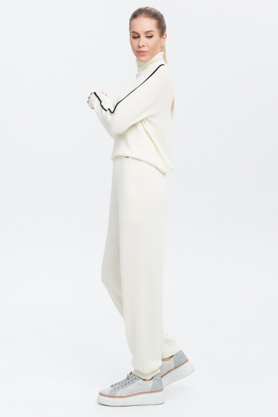 Молочные прямые брюки из кашемира и мериноса AREOLA 10791 жемчуг/рост_164 - фото 7