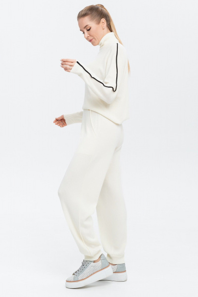 Молочные прямые брюки из кашемира и мериноса AREOLA 10791 жемчуг/рост_164 - фото 6