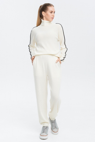 Молочные прямые брюки из кашемира и мериноса AREOLA 10791 жемчуг/рост_164 - фото 3