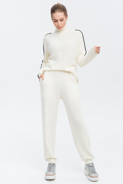 Молочные прямые брюки из кашемира и мериноса AREOLA 10791 жемчуг/рост_164 - фото 2