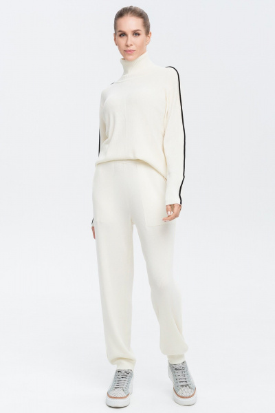Молочные прямые брюки из кашемира и мериноса AREOLA 10791 жемчуг/рост_164 - фото 1