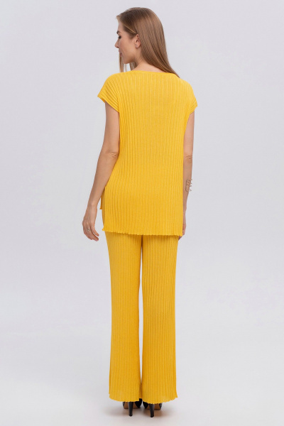 Желтые брюки плиссе из итальянской вискозы AREOLA 10793 солнце - фото 4