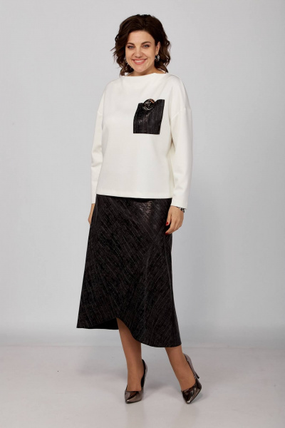 Нарядный женский комплект платье и юбка из костюмной ткани Koketka i K 1239 - фото 1