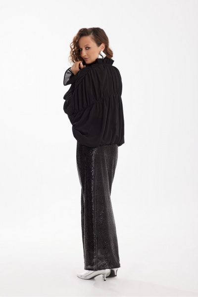 Нарядный комплект блузы и юбки с пайетками и текстилем ElPaiz 1170 - фото 4