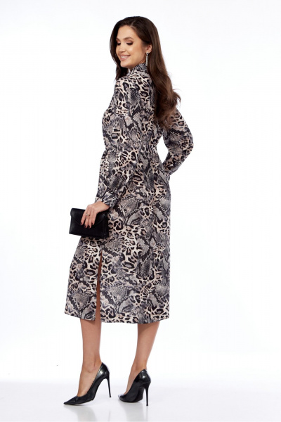 На каждый день платье-рубашка из креповой ткани с поясом БагираАнТа 1011 - фото 7