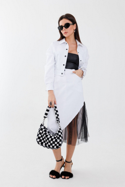 Бандо-топ из вискозы на лето, эластичный и универсальный Anelli 767 ночь - фото 3