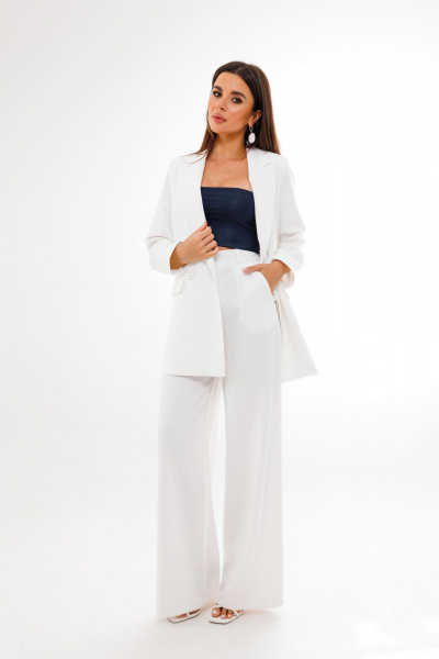 Стильный синий топ бандо из эластичного текстиля для любого образа Anelli 767 сумерки - фото 7