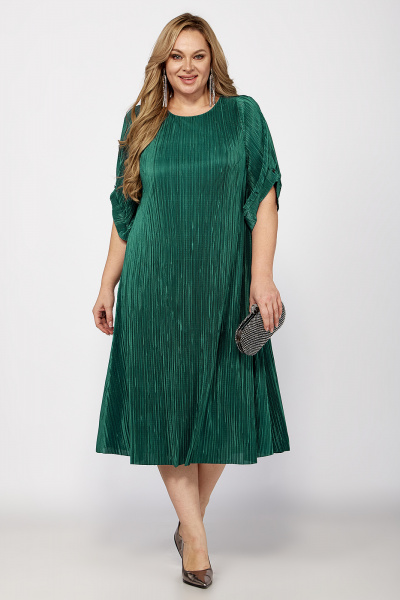 Платье плиссе из мягкой ткани с подкладом и складками Algranda А4021-6 - фото 8