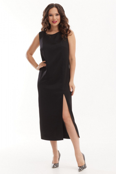 Нарядное платье и блуза из органзы и текстиля Магия моды 2529 черный - фото 3