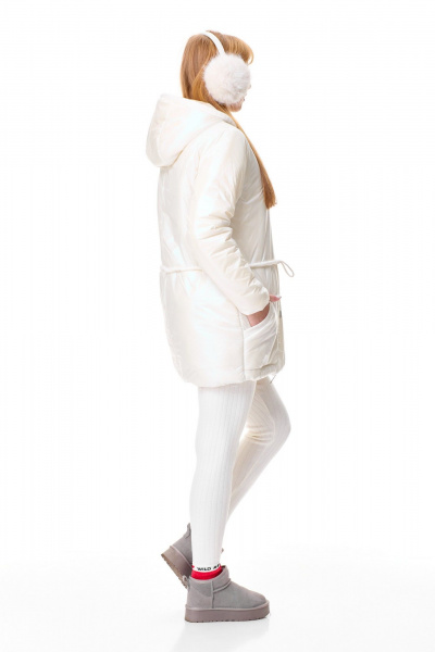 Комплект зимний из куртки из плащёвки и трикотажа T&N 7596 молочный_перламутр/топленое_молоко - фото 12