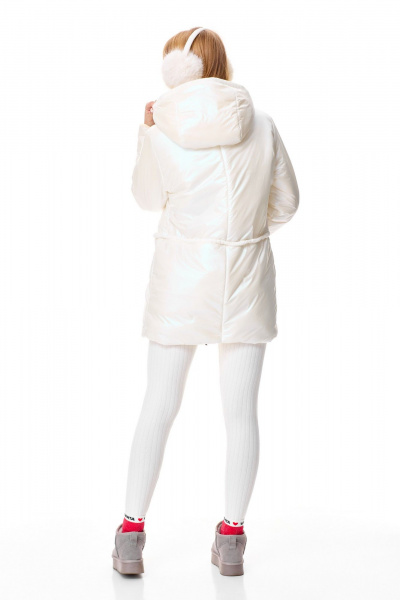 Комплект зимний из куртки из плащёвки и трикотажа T&N 7596 молочный_перламутр/топленое_молоко - фото 11