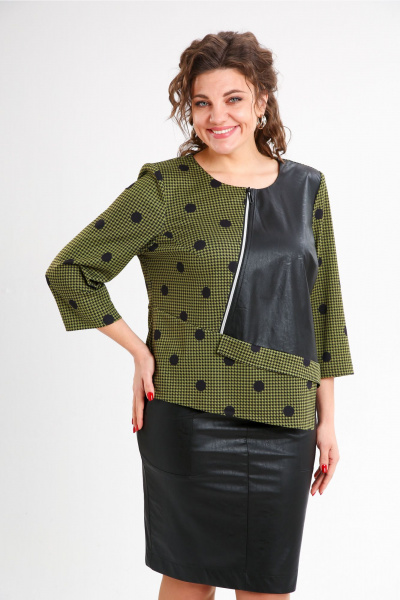 Блуза, юбка Rishelie 977 зеленый-черный-1 - фото 4