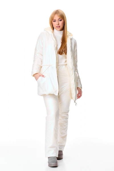 Брюки утепленные и утепленная куртка из плащёвки T&N 7598 молочный_перламутр - фото 9