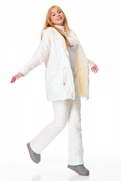 Брюки утепленные и утепленная куртка из плащёвки T&N 7598 молочный_перламутр - фото 8