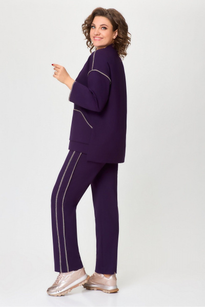 Демисезонный комплект из брюков и жакета фиолетового цвета DaLi 5730.2 фиолет - фото 5
