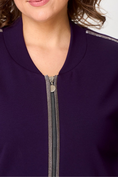 Демисезонный комплект из брюков и жакета фиолетового цвета DaLi 5730.2 фиолет - фото 2