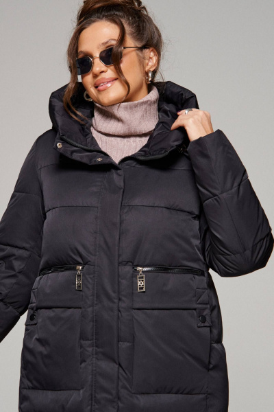 Пальто Beautiful&Free 6295 черный - фото 7