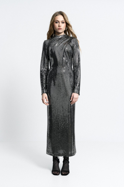 Платье с сборкой и мидиЮбкой из трикотажа с потайной молнией MilMil 1162 Флорида - фото 4