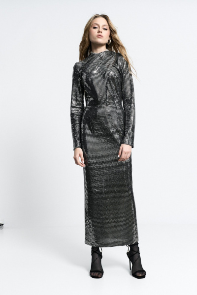 Платье с сборкой и мидиЮбкой из трикотажа с потайной молнией MilMil 1162 Флорида - фото 3