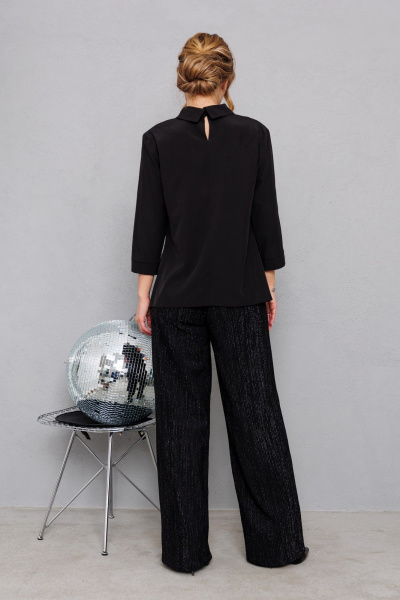 Трикотажные брюки с широким поясом для ежедневных образов AMORI 5206 чёрный - фото 5