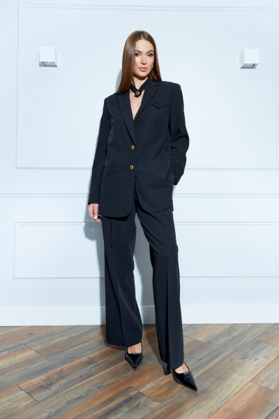 Классический костюм из поливискозы с галстуком и брюк EZER 2001 черный - фото 7