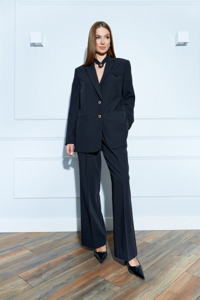 Классический костюм из поливискозы с галстуком и брюк EZER 2001 черный - фото 6