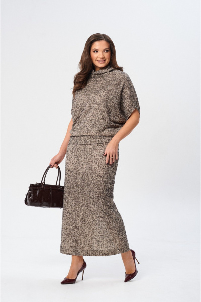 Элегантный костюм из пайеток и юбкой с высоким поясом AXXA 26152 - фото 5