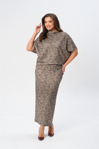 Элегантный костюм из пайеток и юбкой с высоким поясом AXXA 26152 - фото 2