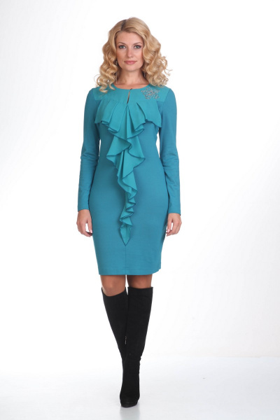 Платье Liona Style 419 бирюза - фото 1
