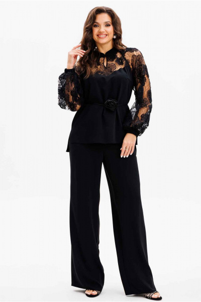 Костюм женский свободный из блузы и брюк палаццо Mislana 1166 - фото 13