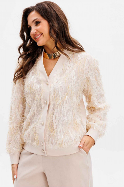 Брюки палаццо с боковыми карманами и жакет на пуговицах Mislana 1154 - фото 7