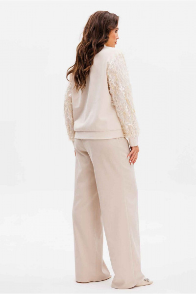 Брюки палаццо с боковыми карманами и жакет на пуговицах Mislana 1154 - фото 4