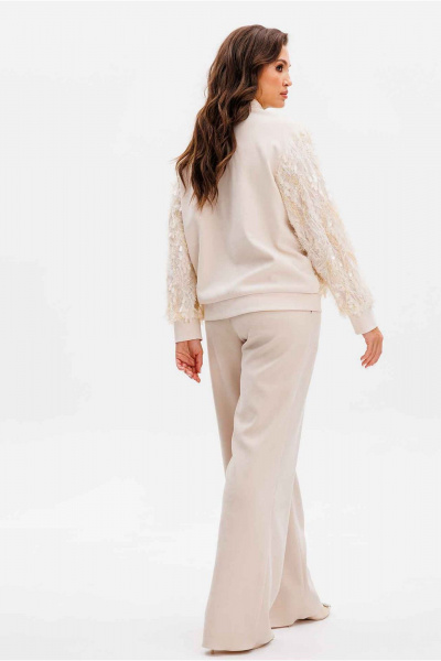 Брюки палаццо с боковыми карманами и жакет на пуговицах Mislana 1154 - фото 3