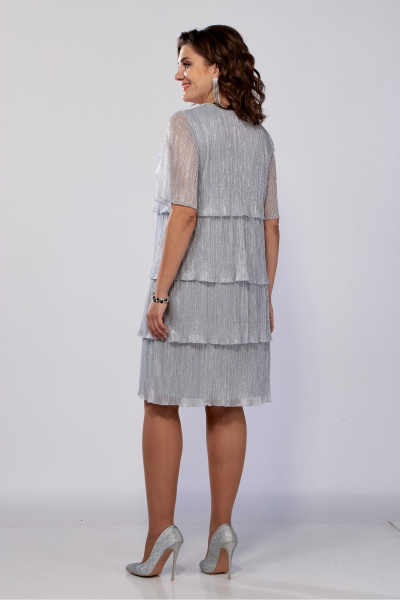 Платье нарядное свободное из плиссированного текста Mira Fashion 4389-7 - фото 5