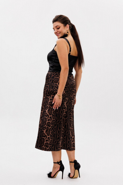 Круглогодичный элегантный атласный топ с бретелями Anelli 1429 черный - фото 11