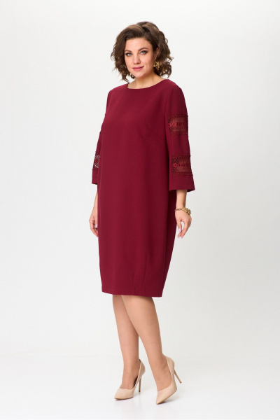 Платье из плательной ткани с кружевами и вытачками AXXA 55212 А - фото 4