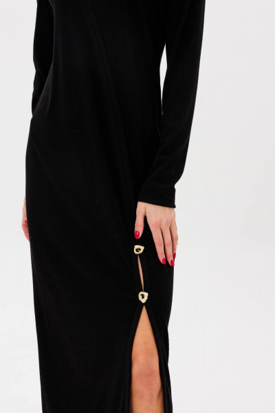 Полуприлегающее платье с асимметричным рельефом и разрезом Fantazia Mod 5024 - фото 6